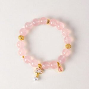 Rose Quartz Lotus and Clear Bracelet | Your Quiet Daily Anchor for Gentle Clarity