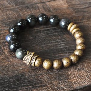 Through the Workday — Rainbow Obsidian Bracelet