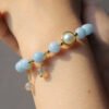 Quiet Calm, Worn Daily. Aquamarine Charm Bracelet – view 2