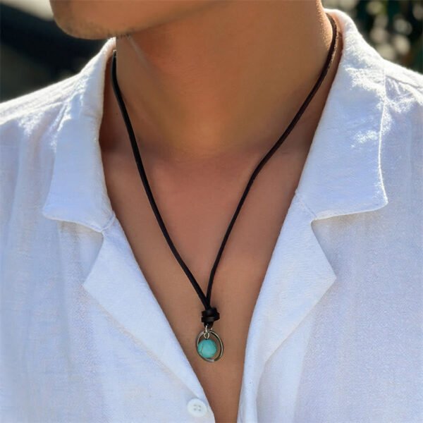 Lace Pattern Turquoise Necklace – view 2