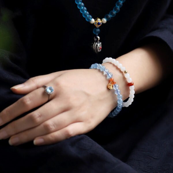 Red Agate and Aquamarine Bracelet – view 2