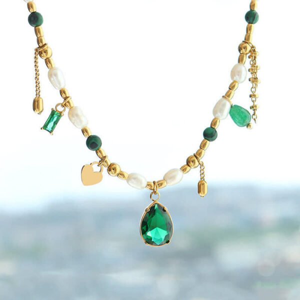 Peaceful Awareness, Worn Daily. Turquoise Zircon Necklace – view 8