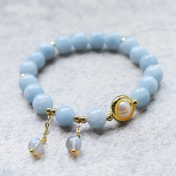 Quiet Calm, Worn Daily. Aquamarine Charm Bracelet – view 5