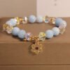 Aquamarine Flower Accent Bracelet