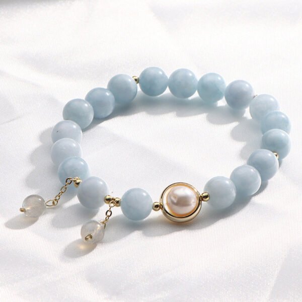 Quiet Calm, Worn Daily. Aquamarine Charm Bracelet – view 7