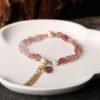 Strawberry Quartz and Gold Plated Bracelet | Your Quiet Daily Anchor for Gentle Presence – view 7