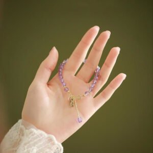 Amethyst and Crystal Bracelet
