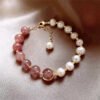 Strawberry Quartz Chain Bracelet | Your Quiet Daily Anchor for Gentle Presence – view 2