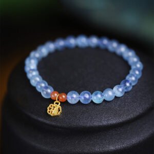 Red Agate and Aquamarine Bracelet