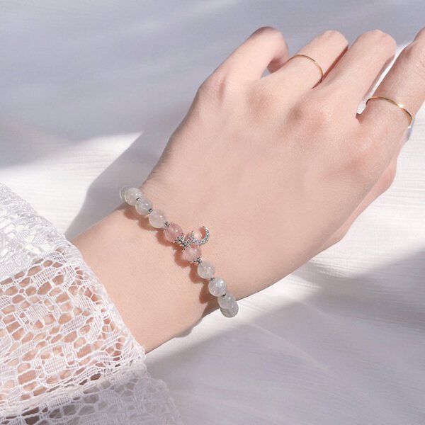 Strawberry Quartz Moon Bracelet