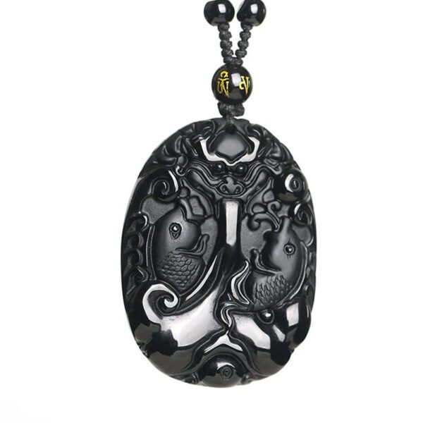 Twilight Calm with Black Obsidian Koi Necklace – view 7