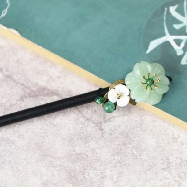 Quiet Hope, Worn Daily. Green Aventurine Hairpin – view 6