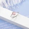 Soft Pink Rose Quartz and Crystal Ring – view 8
