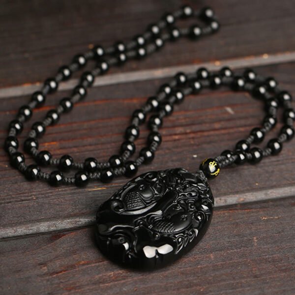 Twilight Calm with Black Obsidian Koi Necklace – view 4