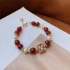 Through the Workday — Red Agate and Agate Bracelet – view 4