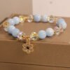 Aquamarine Flower Accent Bracelet – view 2