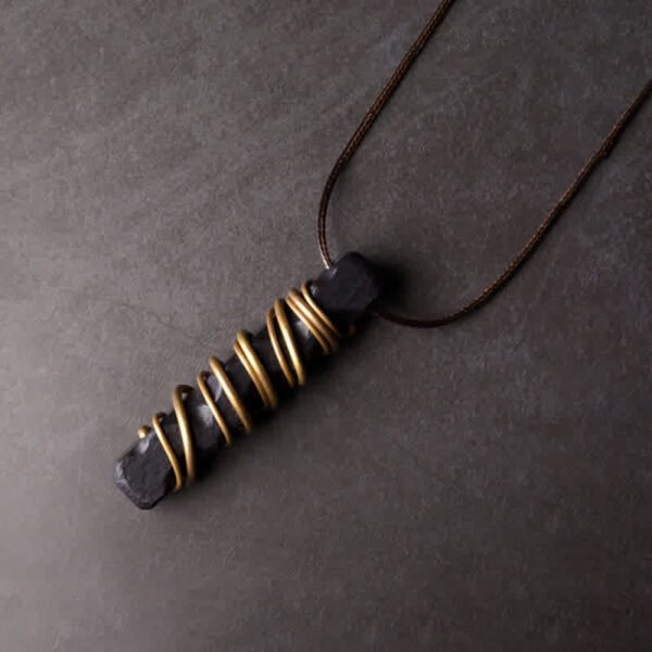 Twilight Calm with Ebony and Brass Necklace – view 3
