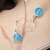 Quiet Calm, Worn Daily. Aquamarine Earrings – view 6