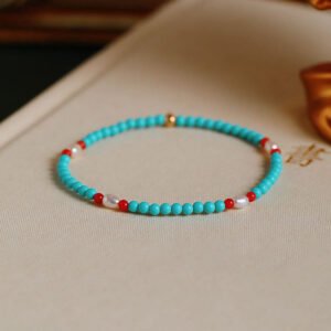 Red Agate and Turquoise Bracelet
