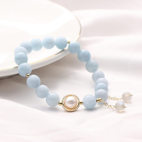 Quiet Calm, Worn Daily. Aquamarine Charm Bracelet – view 8