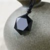 Black Obsidian Pendant Necklace on Cotton Cord – view 4