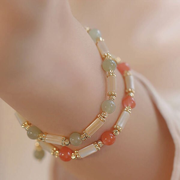 Quiet Pause with Red Agate and Agate Bracelet – view 3
